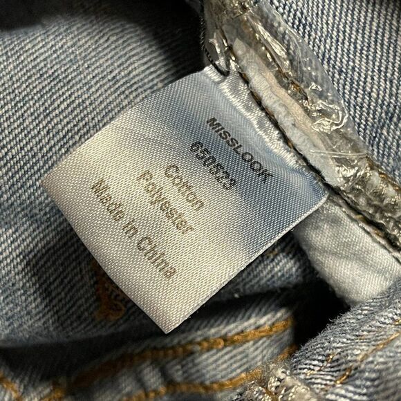 Misslook Denim Floral Overalls Large - Picture 10 of 12